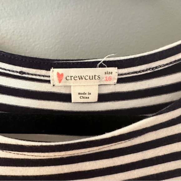 Crewcuts Striped Handkerchief Navy and White Striped Dress — Size 16 - Picture 5 of 6